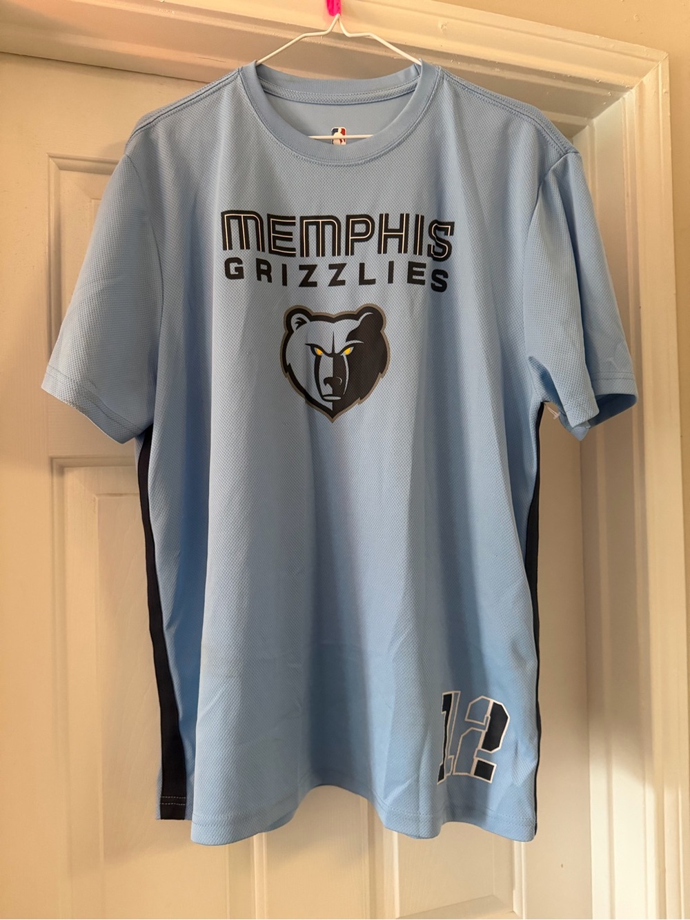 NBA Memphis Grizzlies Light Blue and Navy Short Sleeve Tee